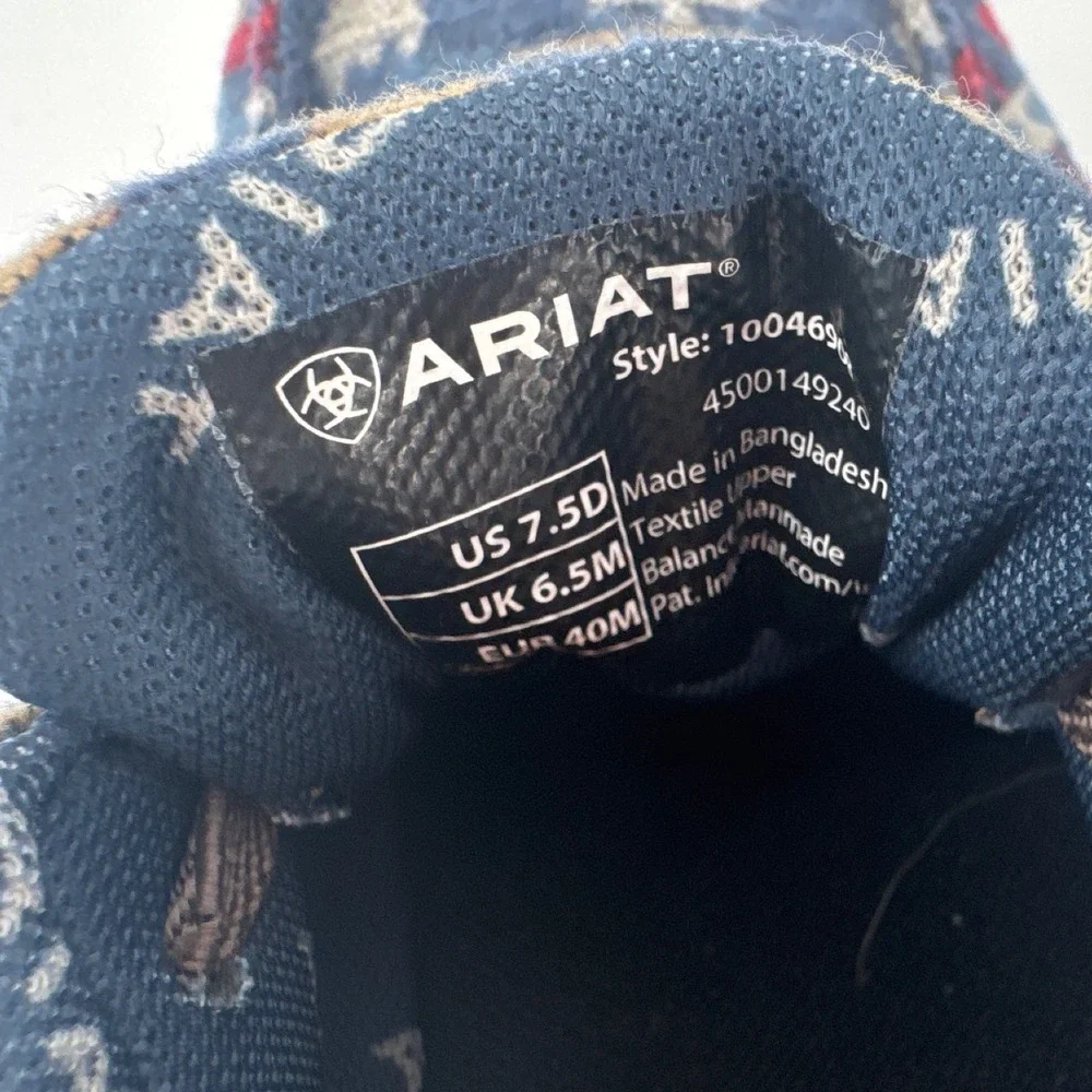 Ariat Hilo Mens Shoes 7.5D Blue Southwestern Serape Slip On Loafers 10046904